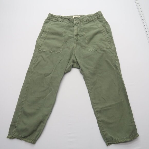 Nili Lotan Luna Linen Blend Pants Size 6 Drop Crotch Baggy Trousers Green - Picture 3 of 13